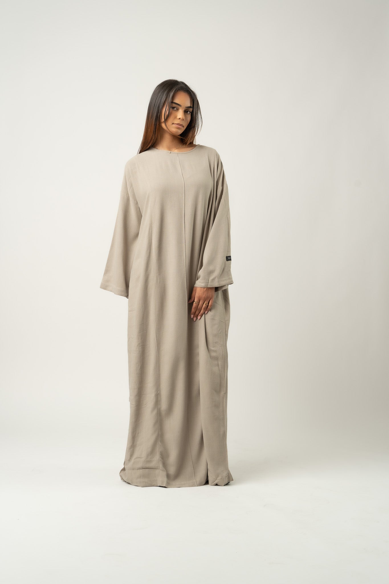 Robe longue maxi en mélange de lin Sauge