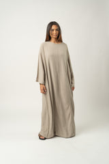 Robe longue maxi en mélange de lin Sauge