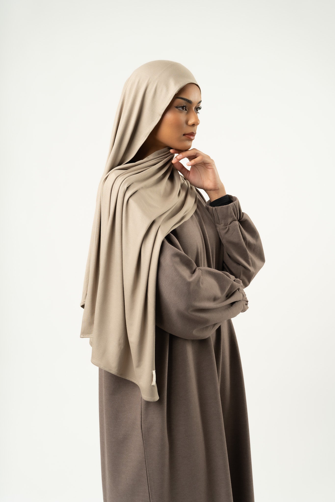 Hijab jersey MINI light taupe