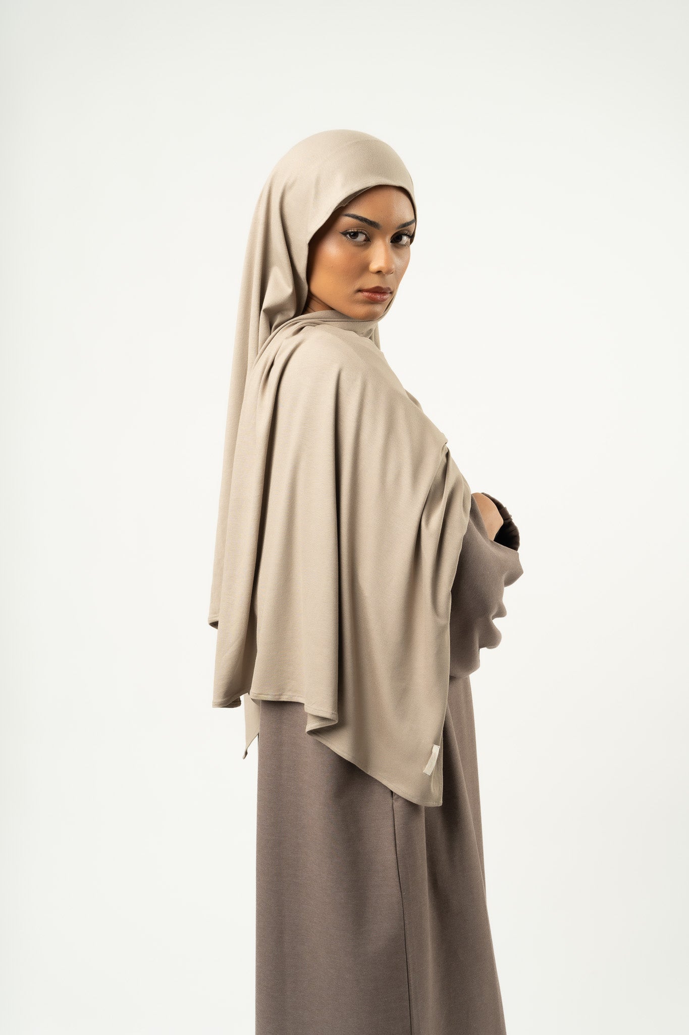 Hijab jersey MINI light taupe