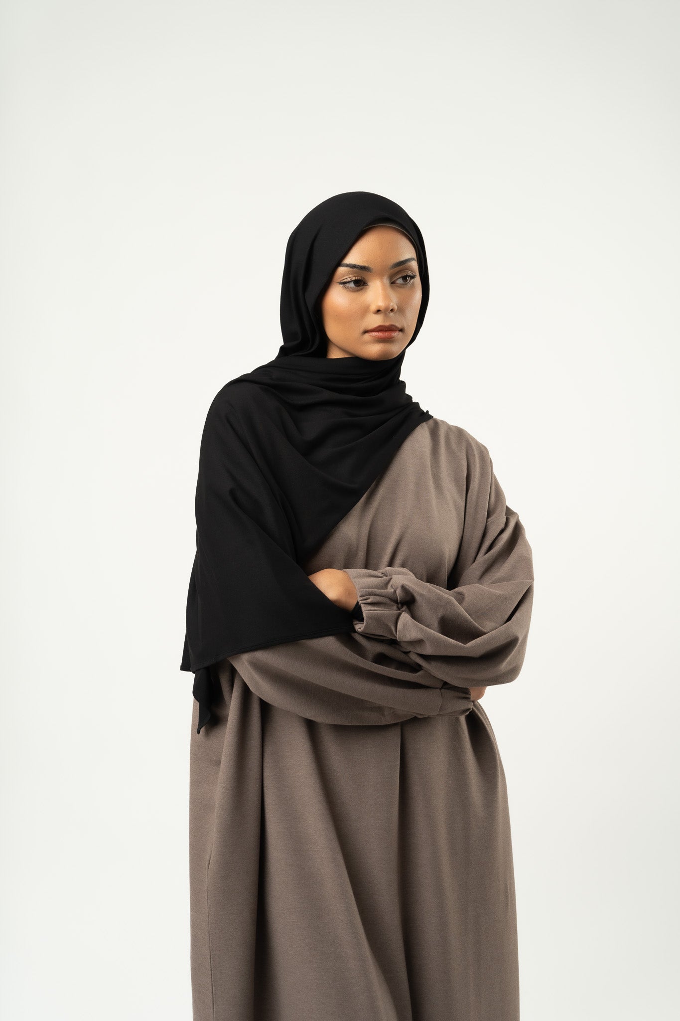 Pack Hijab & Bandeau en jersey noir
