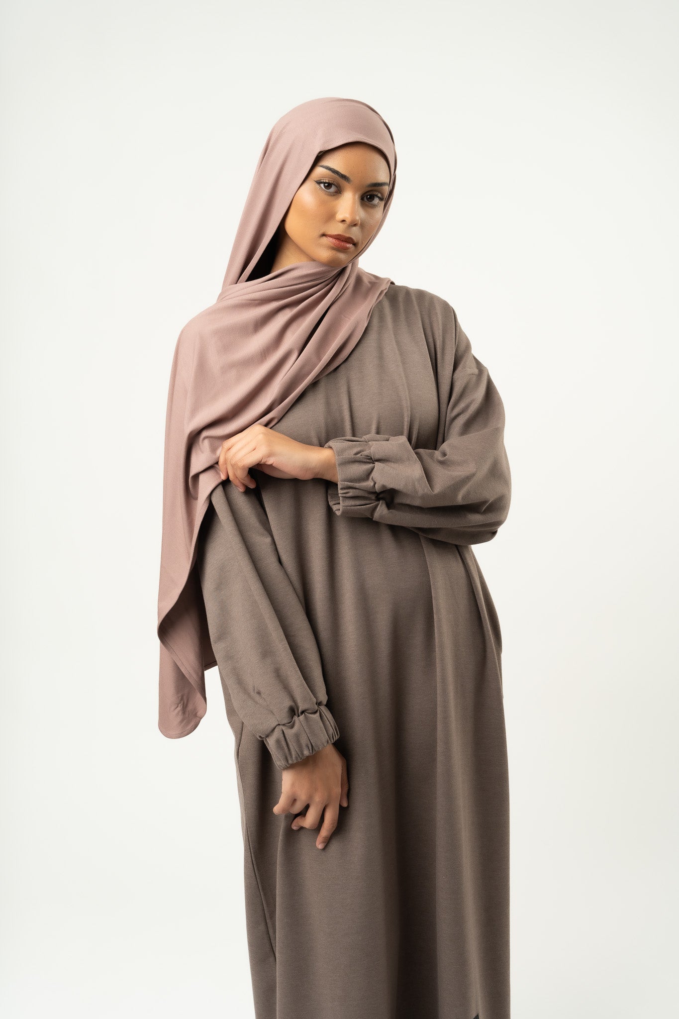 Pack Hijab & Bandeau  en jersey prune