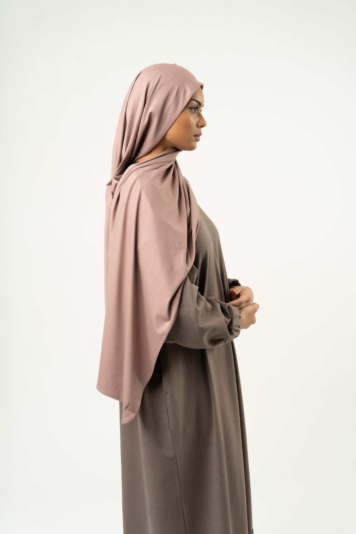 Pack Hijab & Bandeau  en jersey prune
