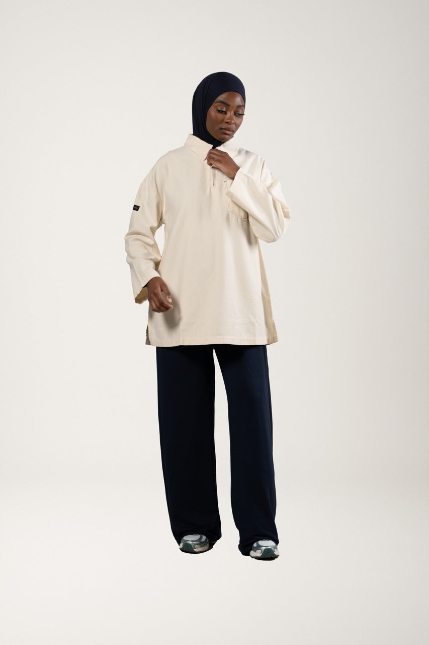 Chemise oversize en lyocell cream