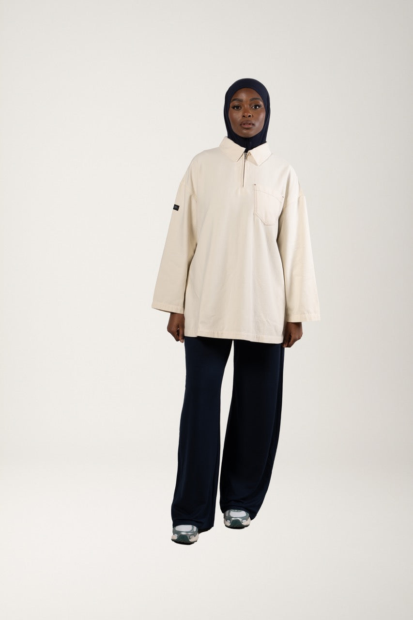 Chemise oversize en lyocell cream