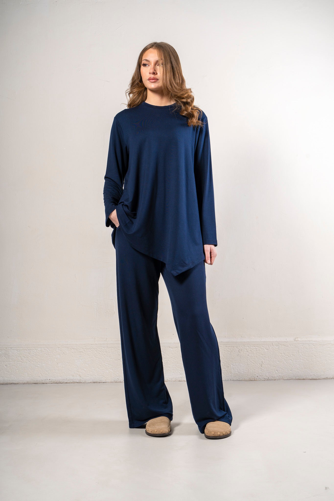 T-shirt asymétrique oversize bleu