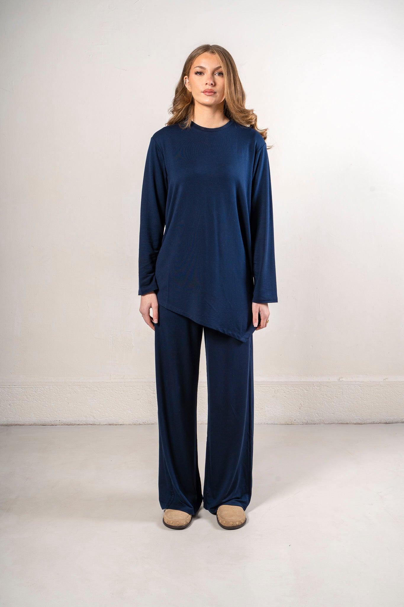 T-shirt asymétrique oversize bleu