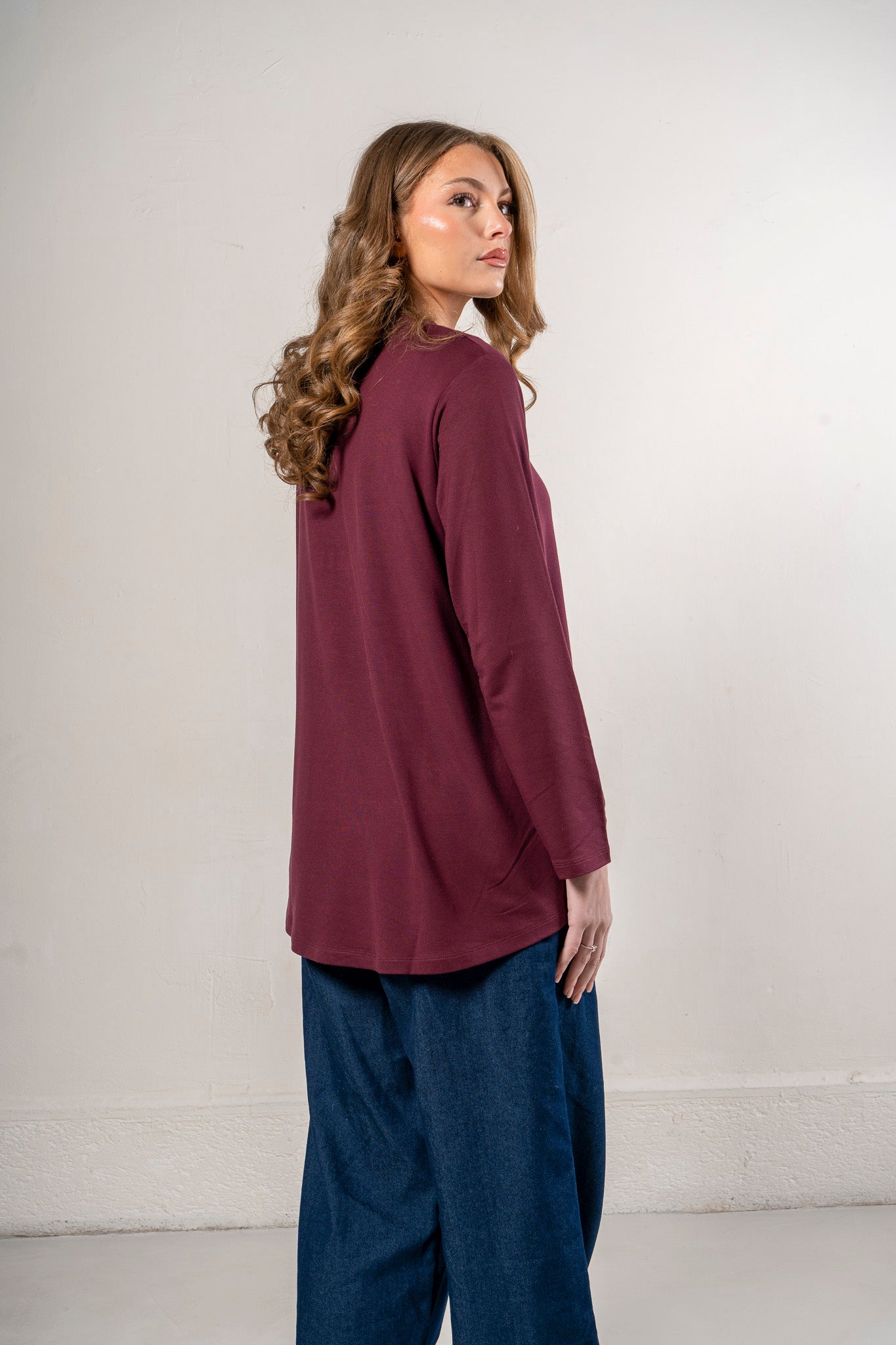 T-shirt asymétrique oversize Burgundy