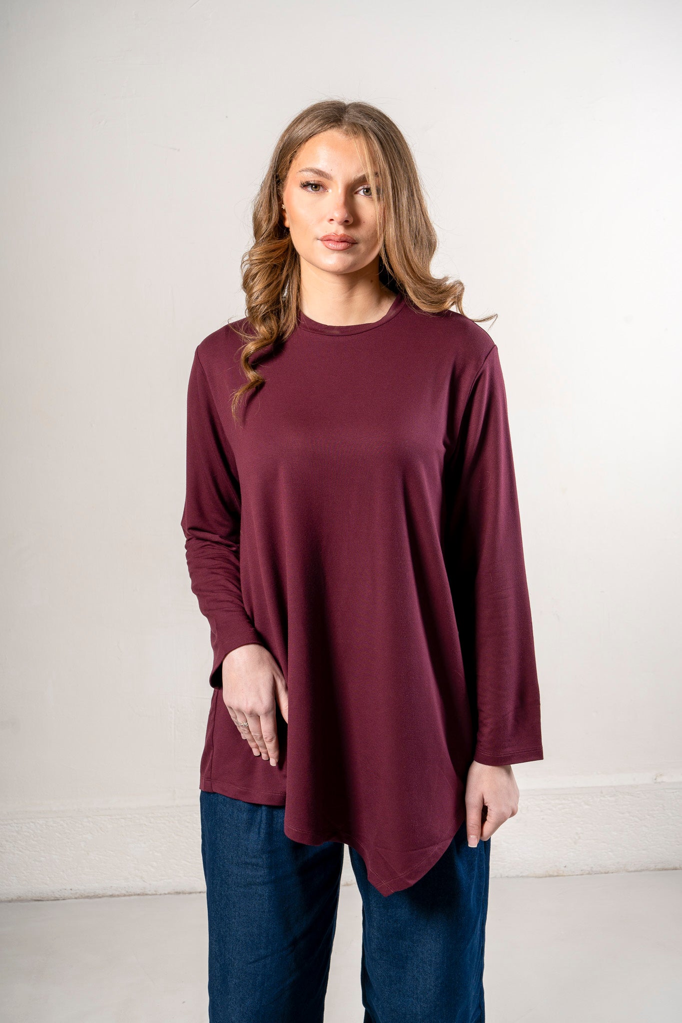 T-shirt asymétrique oversize Burgundy