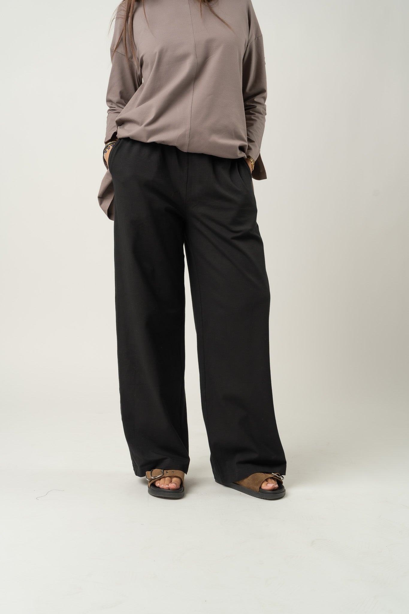 Pantalon ample en coton Black