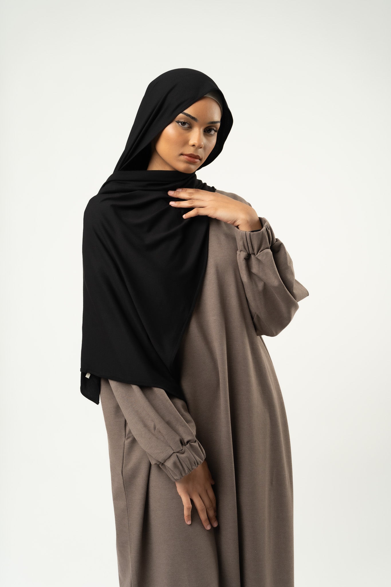 Pack Hijab & Bandeau en jersey noir