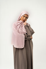 Pack Hijab & Bandeau en jersey rose pastel