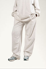 Jogging large gris clair chiné